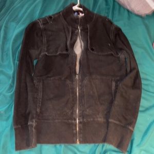 Vintage Zipper Front Sweatshirt, Coat Jacket Black size Medium